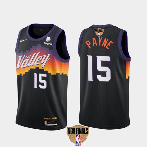 Men's Phoenix Suns #15 Cameron Payne 2021 Black NBA Finals City Edition Stitched NBA Jersey - Click Image to Close